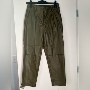 Top shop green leather pant size 10